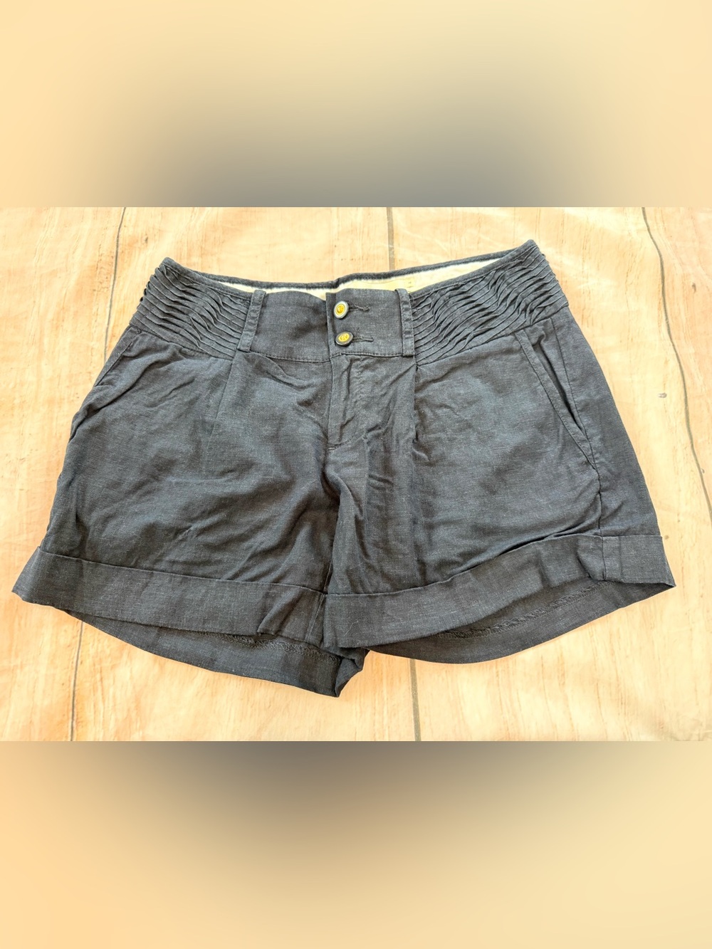 Elevenses Ship Shape Navy Linen Blend Shorts Size 4 Anthropologie Nautical